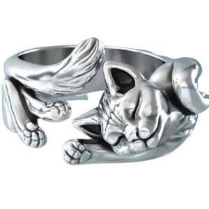 Adjustable Art Deco Cat Ring 😻